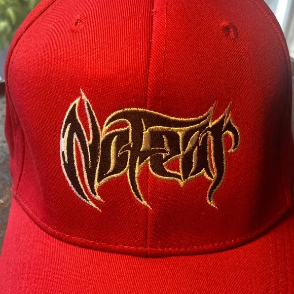 No Fear Mastercraft Red FlexFit Ball Cap with Bold Embroidery Logo. Size L/XL - Picture 2 of 10